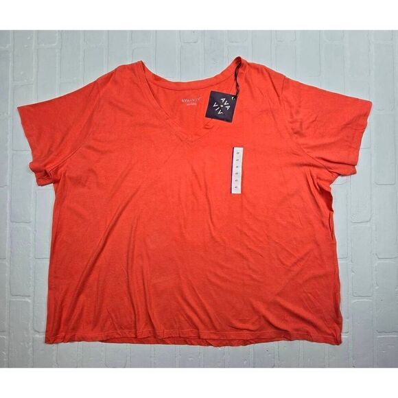 Ava & Viv V-Neck Short Sleeve Top Bundle of Two Size 4X - Picture 2 of 3